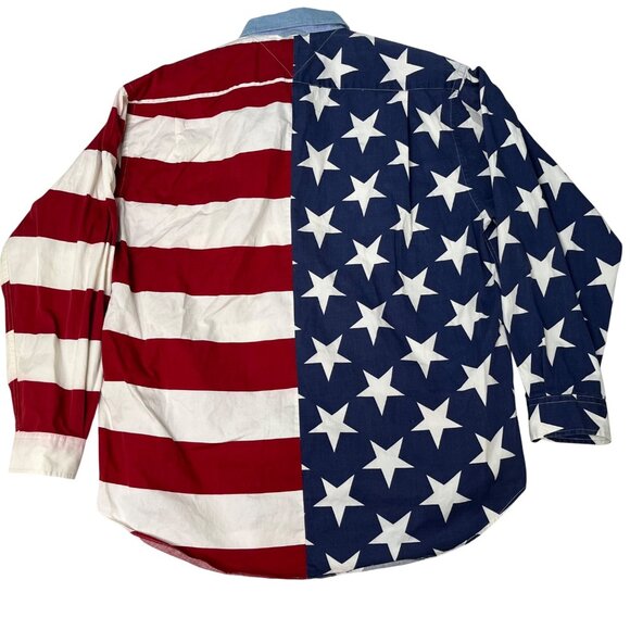 VTG 90s Tommy Hilfiger LG Mens USA Flag Stars & Strips, Election American Pride - Picture 2 of 13